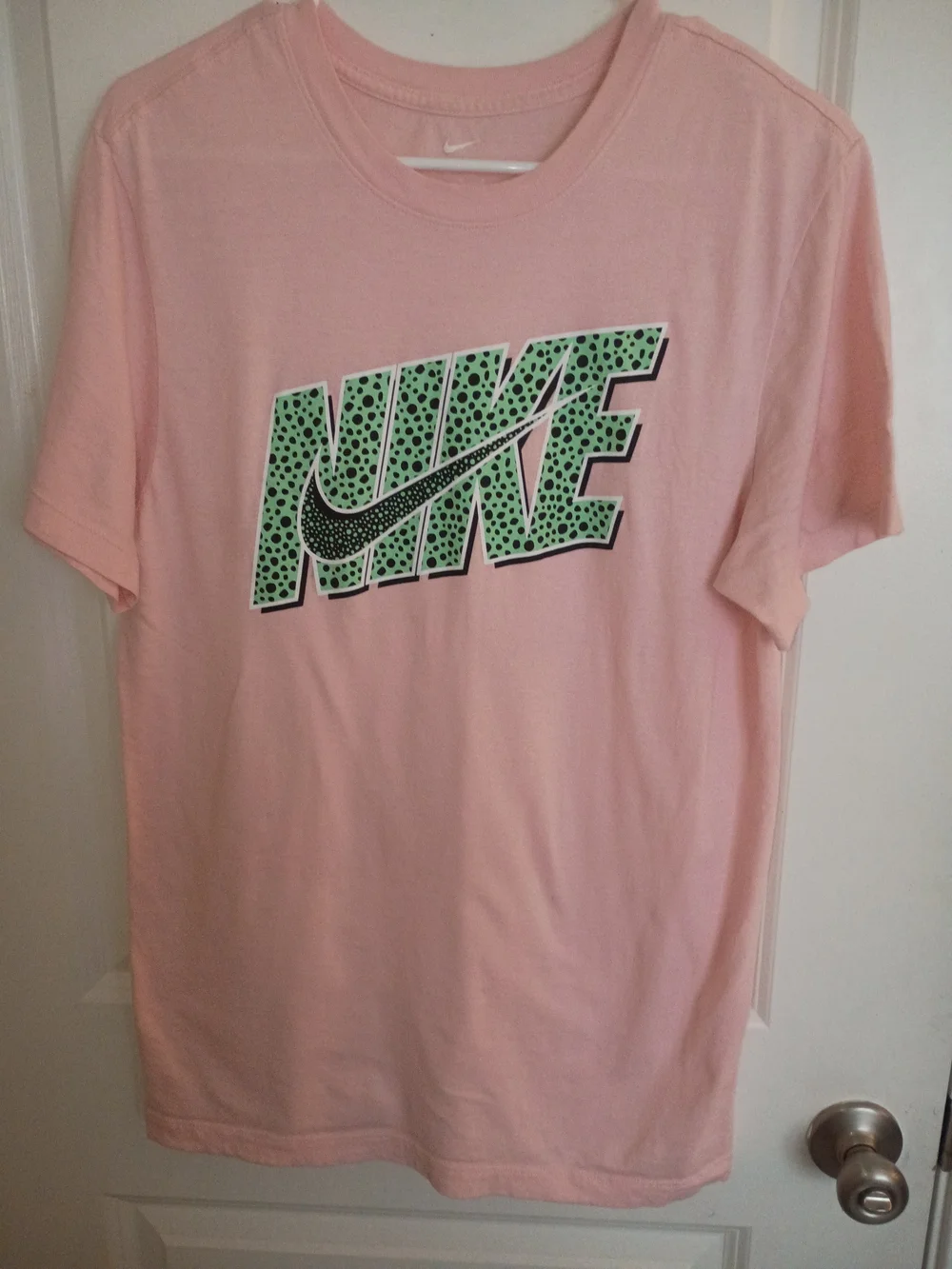 Nike Pink Short Sleeve Tee with Green Graphic